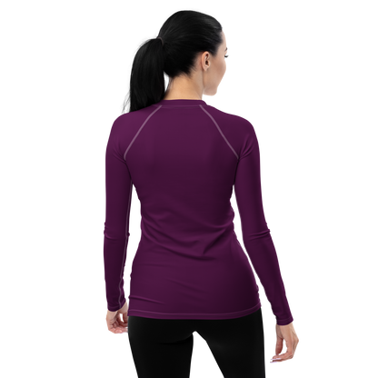 Michigan Upper Peninsula Rash Guard (w/ UP USA Flag) | Women's - Tyrian Purple