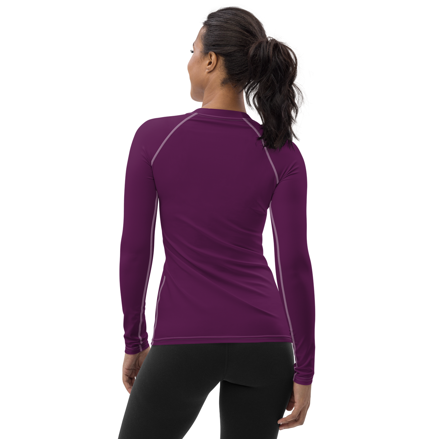 Michigan Upper Peninsula Rash Guard (w/ UP USA Flag) | Women's - Tyrian Purple