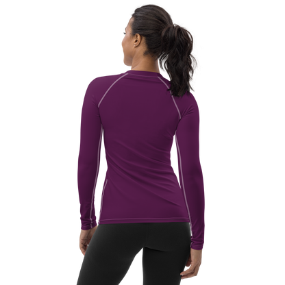 Michigan Upper Peninsula Rash Guard (w/ UP USA Flag) | Women's - Tyrian Purple