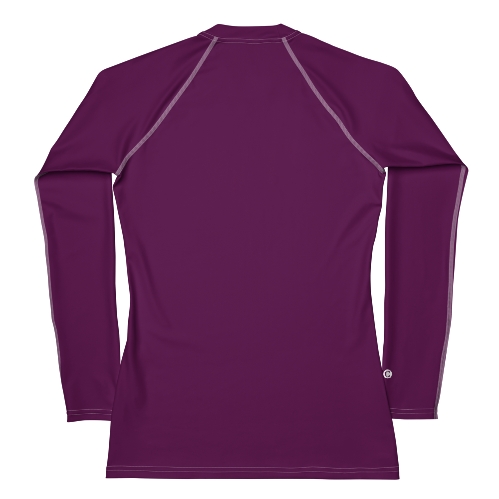 Michigan Upper Peninsula Rash Guard (w/ UP USA Flag) | Women's - Tyrian Purple