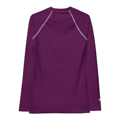 Michigan Upper Peninsula Rash Guard (w/ UP USA Flag) | Women's - Tyrian Purple