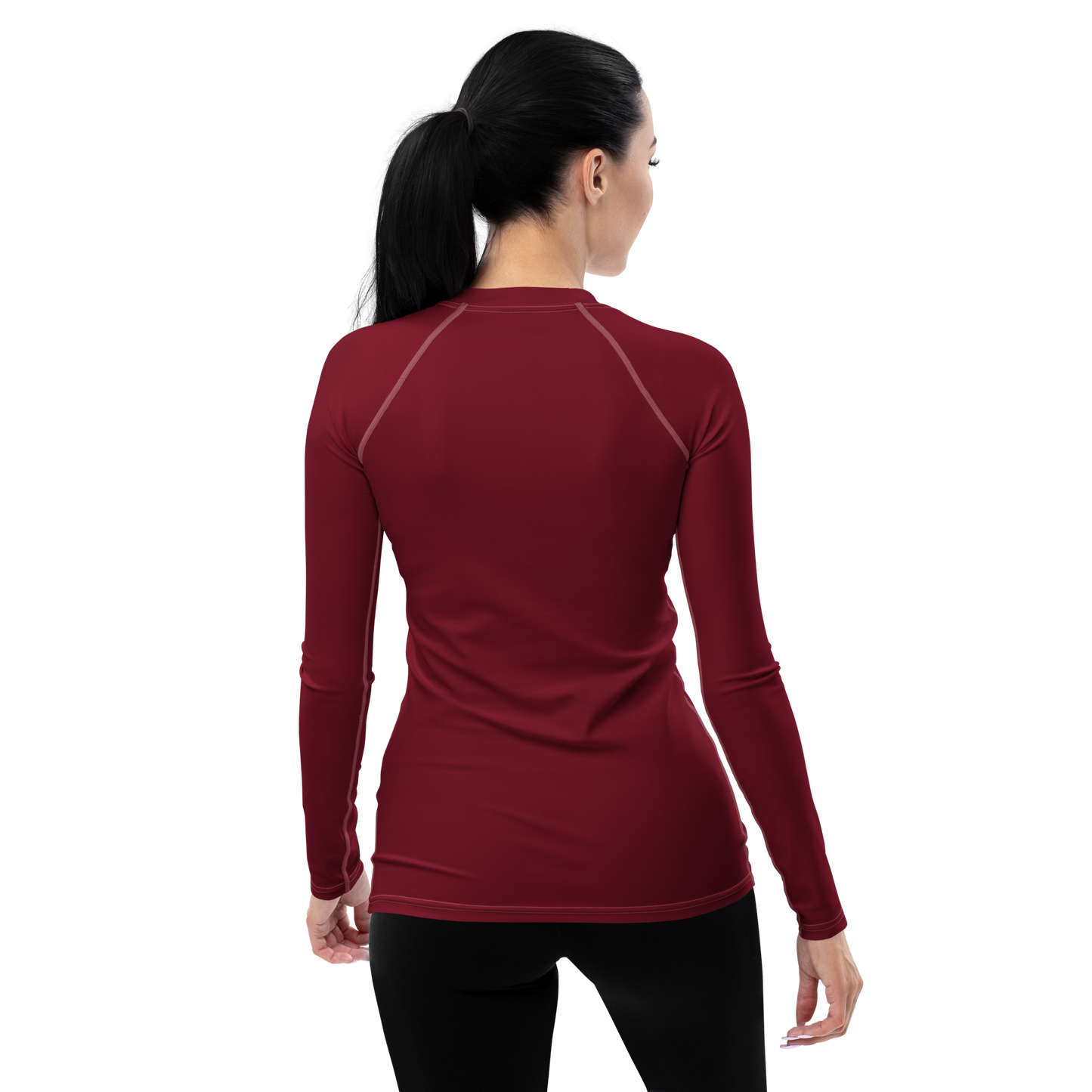 Michigan Upper Peninsula Rash Guard (w/ UP USA Flag) | Women's - Burgandy