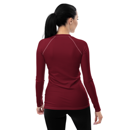 Michigan Upper Peninsula Rash Guard (w/ UP USA Flag) | Women's - Burgandy