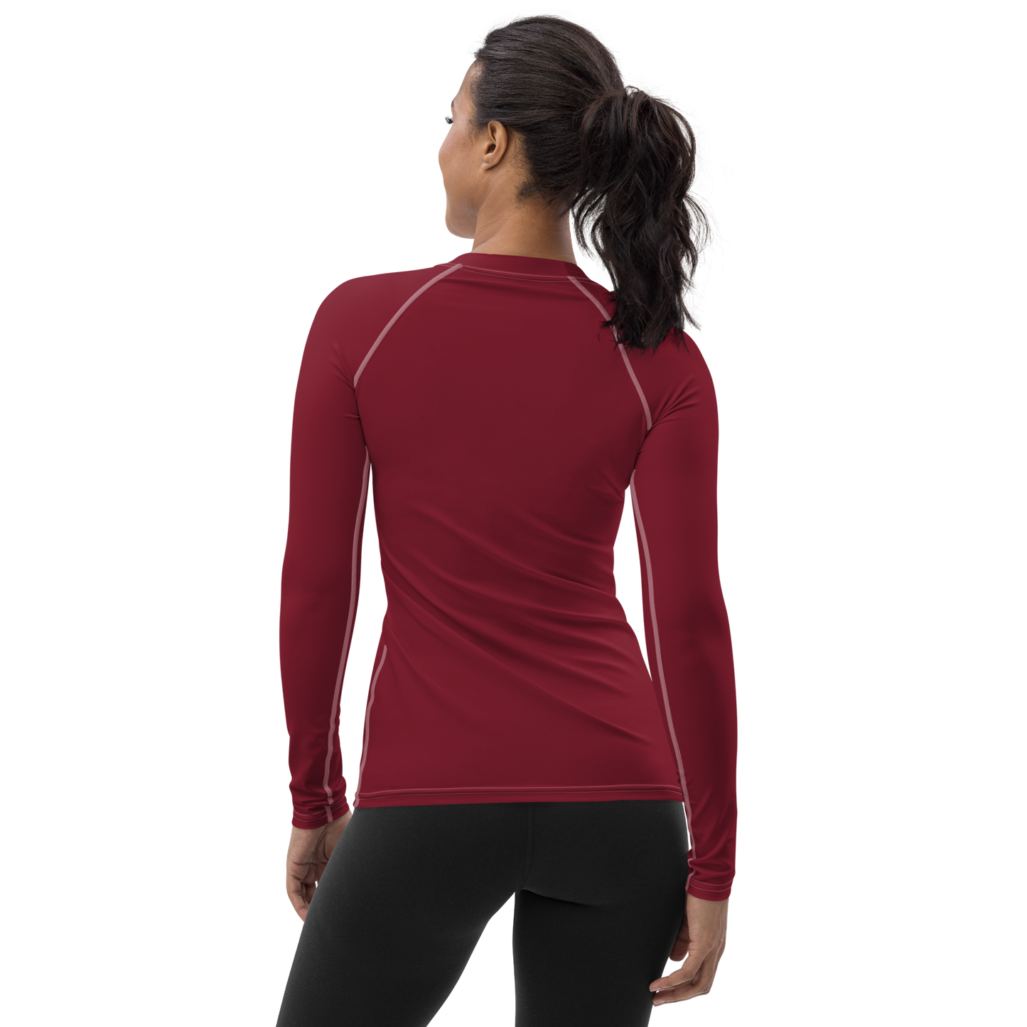 Michigan Upper Peninsula Rash Guard (w/ UP USA Flag) | Women's - Burgandy