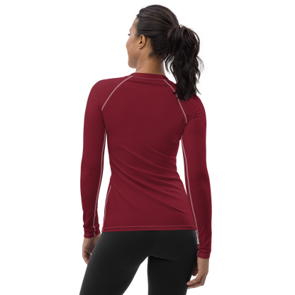 Michigan Upper Peninsula Rash Guard (w/ UP USA Flag) | Women's - Burgandy