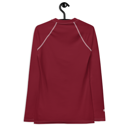 Michigan Upper Peninsula Rash Guard (w/ UP USA Flag) | Women's - Burgandy