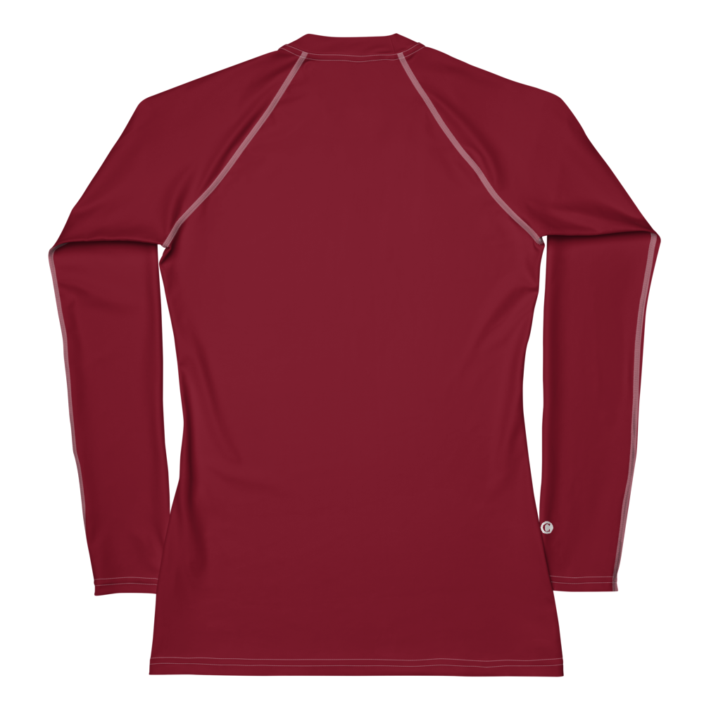 Michigan Upper Peninsula Rash Guard (w/ UP USA Flag) | Women's - Burgandy