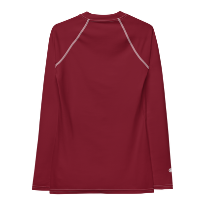 Michigan Upper Peninsula Rash Guard (w/ UP USA Flag) | Women's - Burgandy