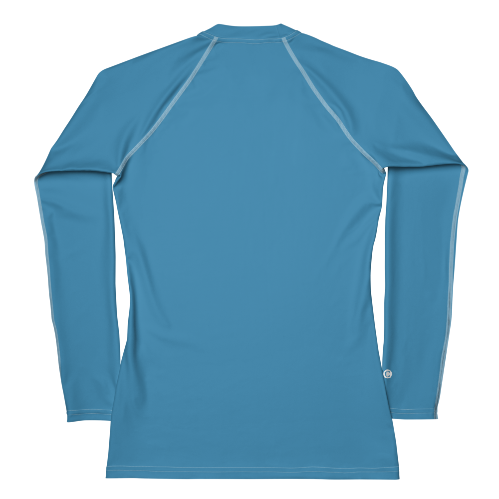 Michigan Upper Peninsula Rash Guard (w/ UP USA Flag) | Women's - Lake Michigan Blue