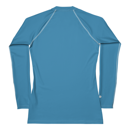 Michigan Upper Peninsula Rash Guard (w/ UP USA Flag) | Women's - Lake Michigan Blue