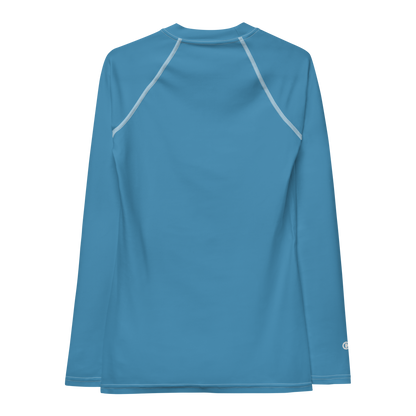 Michigan Upper Peninsula Rash Guard (w/ UP USA Flag) | Women's - Lake Michigan Blue