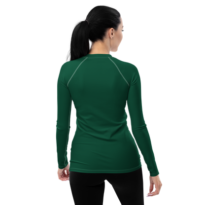 Michigan Upper Peninsula Rash Guard (w/ UP USA Flag) | Women's - Superior Green