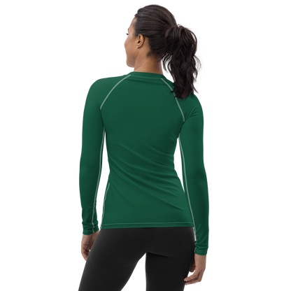 Michigan Upper Peninsula Rash Guard (w/ UP USA Flag) | Women's - Superior Green