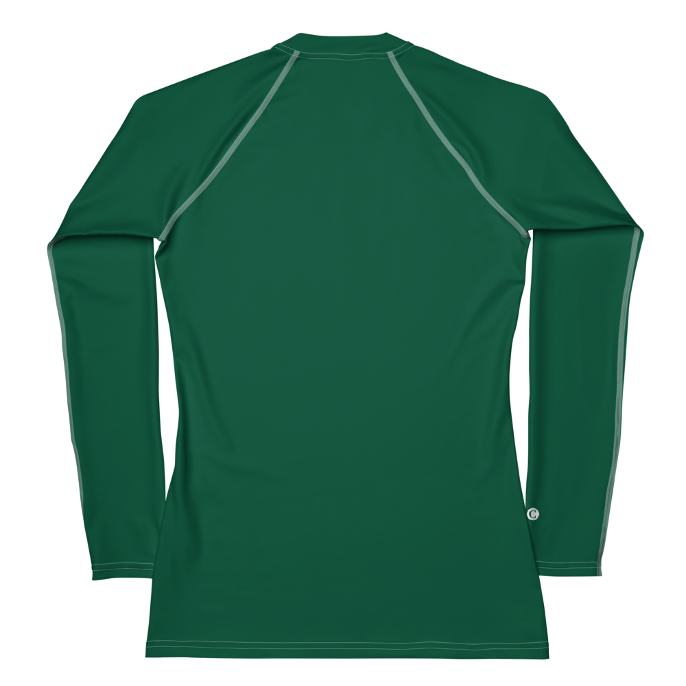 Michigan Upper Peninsula Rash Guard (w/ UP USA Flag) | Women's - Superior Green