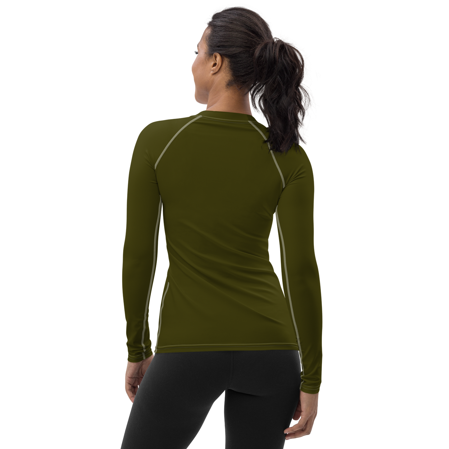 Michigan Upper Peninsula Rash Guard (w/ UP USA Flag) | Women's - Military Green