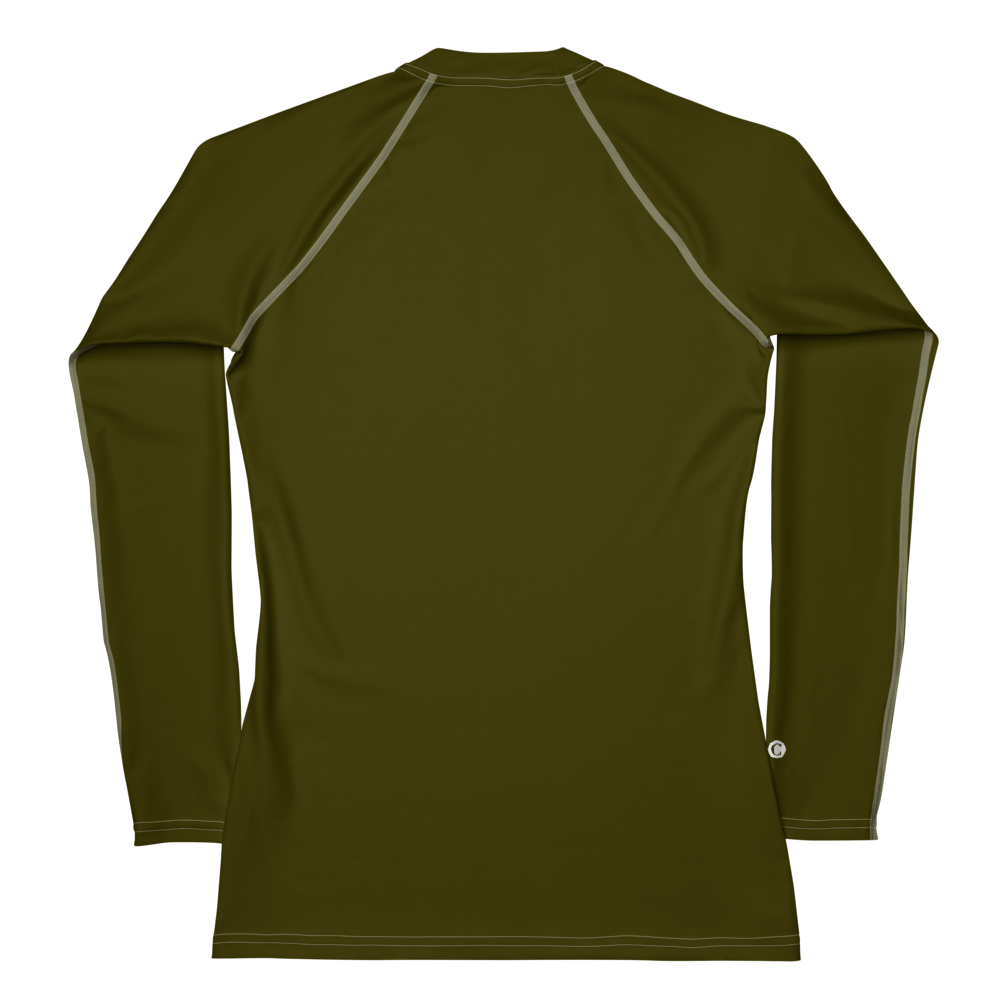 Michigan Upper Peninsula Rash Guard (w/ UP USA Flag) | Women's - Military Green