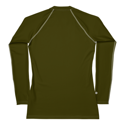 Michigan Upper Peninsula Rash Guard (w/ UP USA Flag) | Women's - Military Green