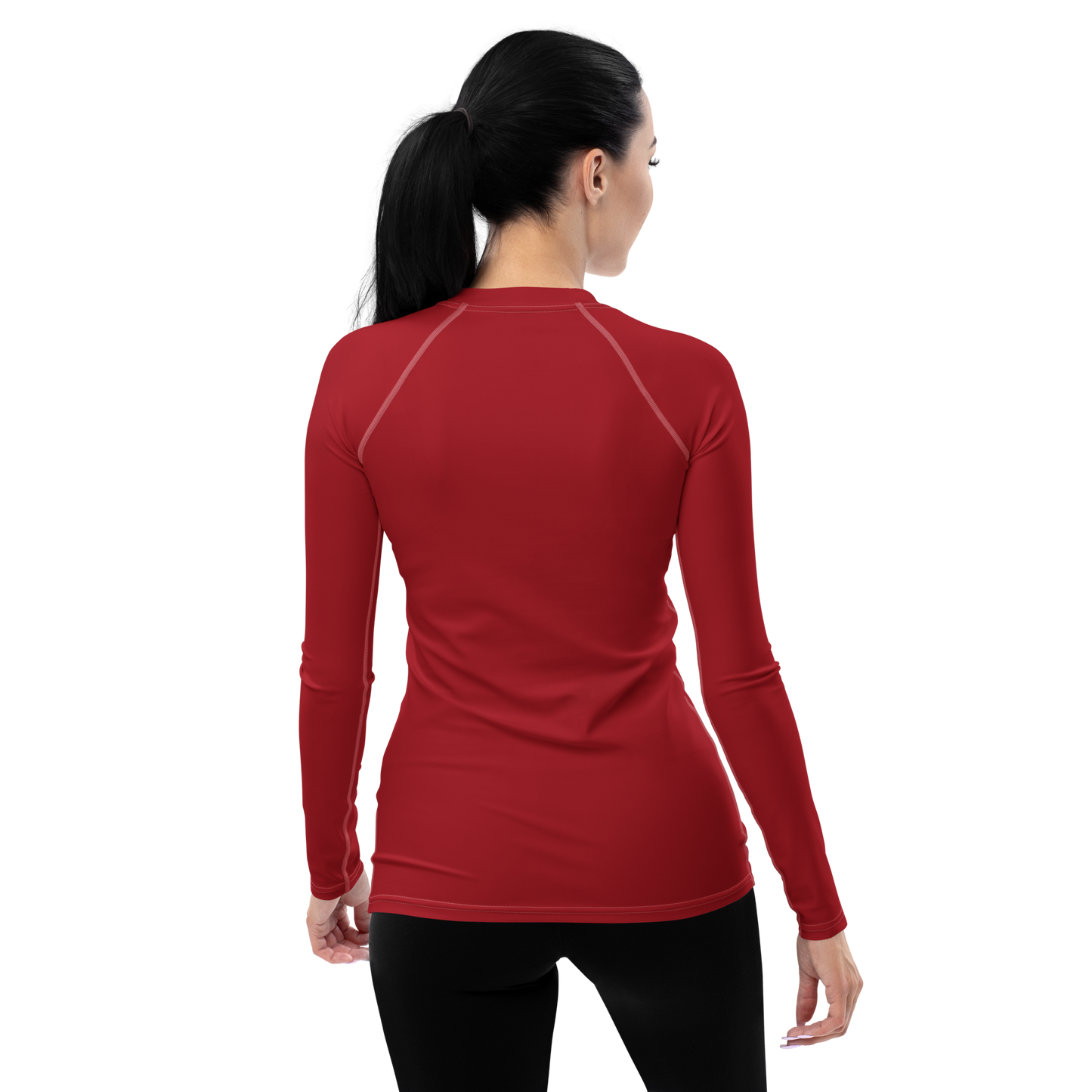 Michigan Upper Peninsula Rash Guard (w/ UP USA Flag) | Women's - Thimbleberry Red