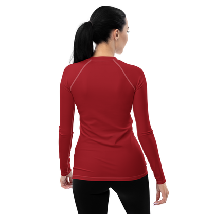 Michigan Upper Peninsula Rash Guard (w/ UP USA Flag) | Women's - Thimbleberry Red