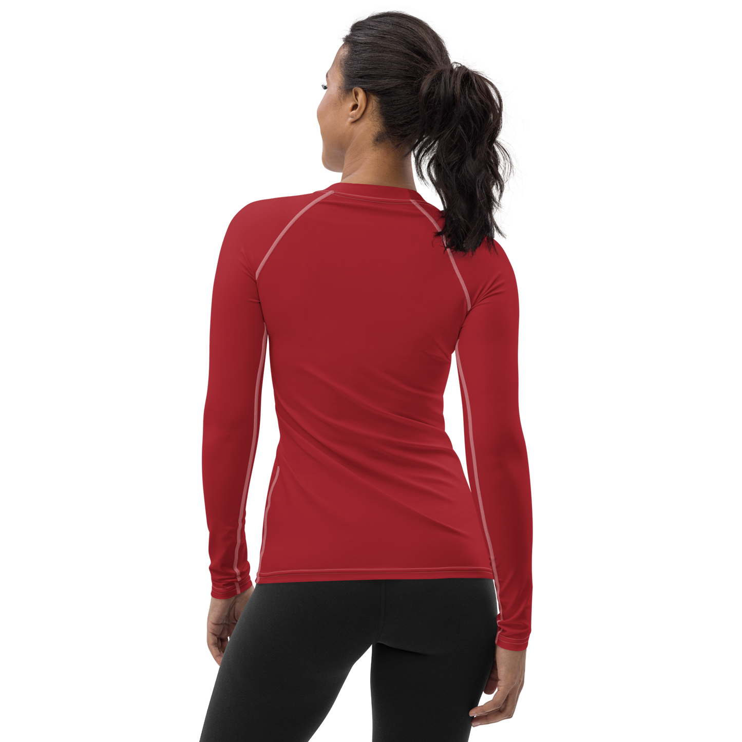 Michigan Upper Peninsula Rash Guard (w/ UP USA Flag) | Women's - Thimbleberry Red