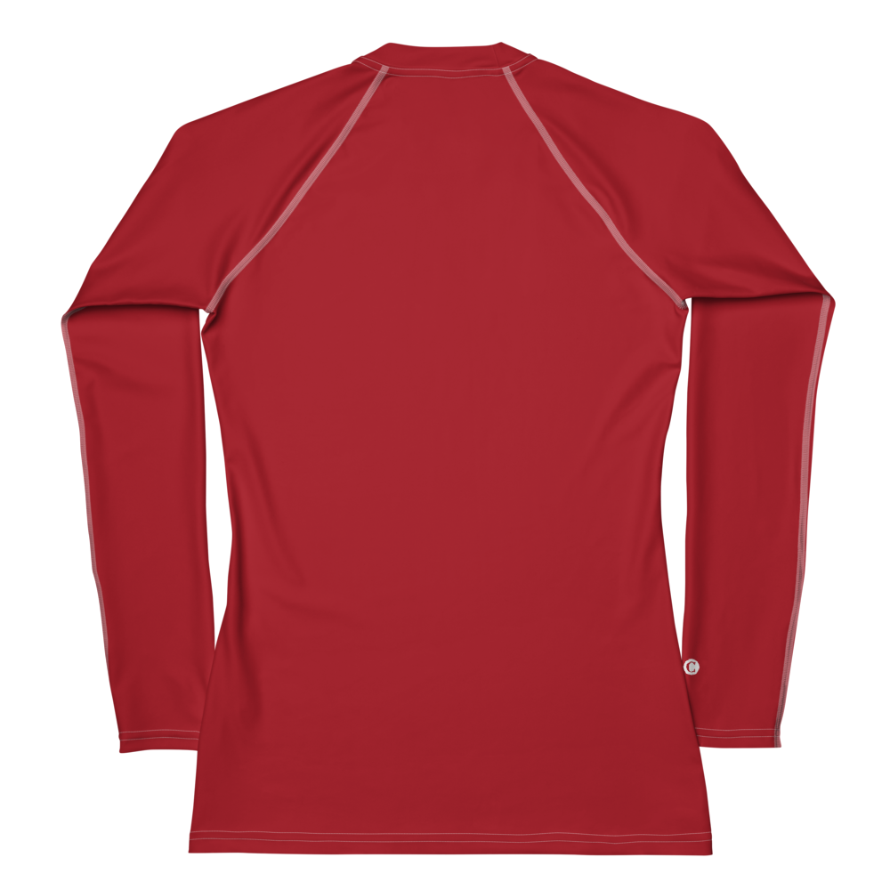 Michigan Upper Peninsula Rash Guard (w/ UP USA Flag) | Women's - Thimbleberry Red