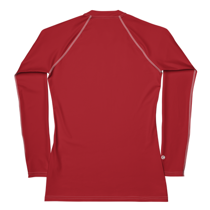 Michigan Upper Peninsula Rash Guard (w/ UP USA Flag) | Women's - Thimbleberry Red