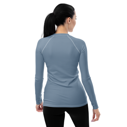 Michigan Upper Peninsula Rash Guard (w/ UP USA Flag) | Women's - B-24 Grey