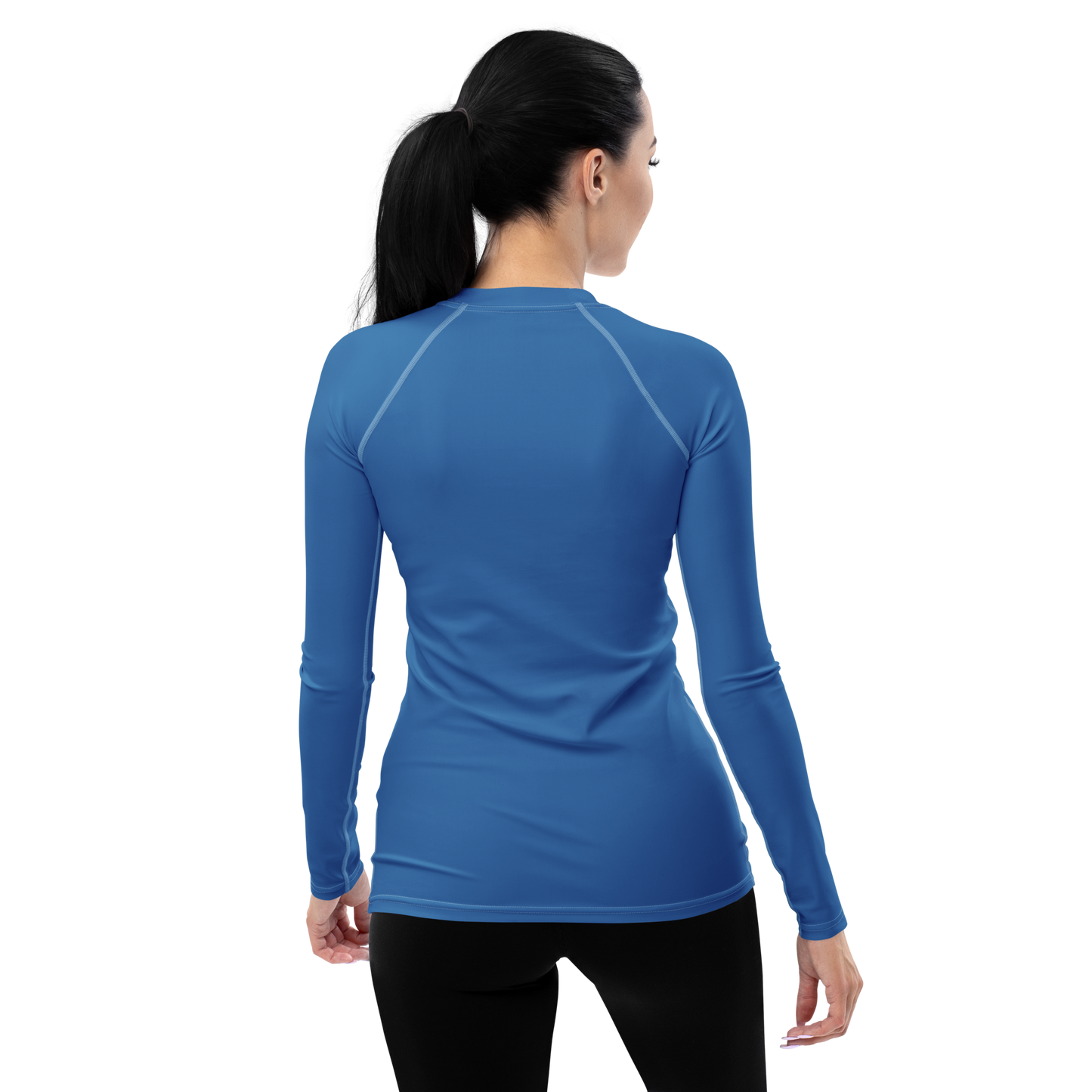 Michigan Upper Peninsula Rash Guard (w/ UP USA Flag) | Women's - Lake Superior Blue