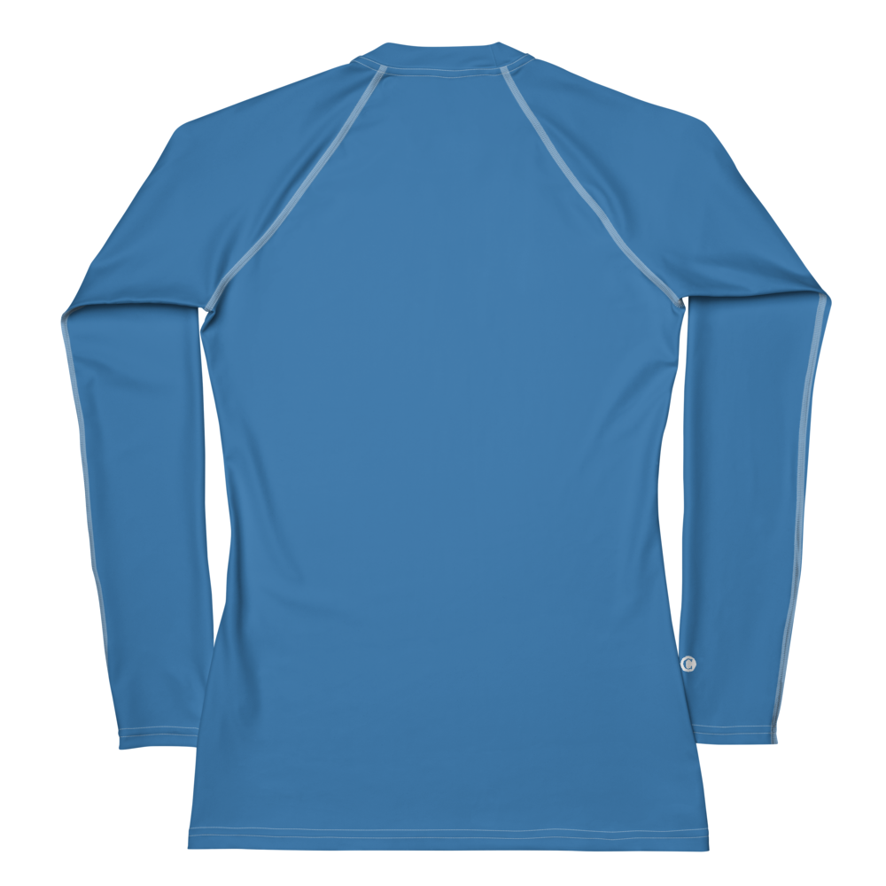 Michigan Upper Peninsula Rash Guard (w/ UP USA Flag) | Women's - Lake Superior Blue