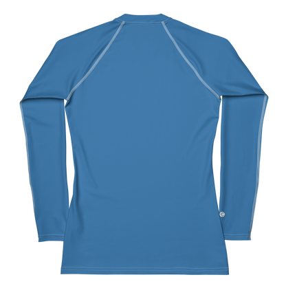 Michigan Upper Peninsula Rash Guard (w/ UP USA Flag) | Women's - Lake Superior Blue