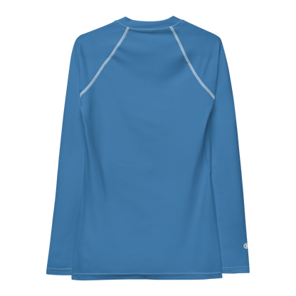 Michigan Upper Peninsula Rash Guard (w/ UP USA Flag) | Women's - Lake Superior Blue