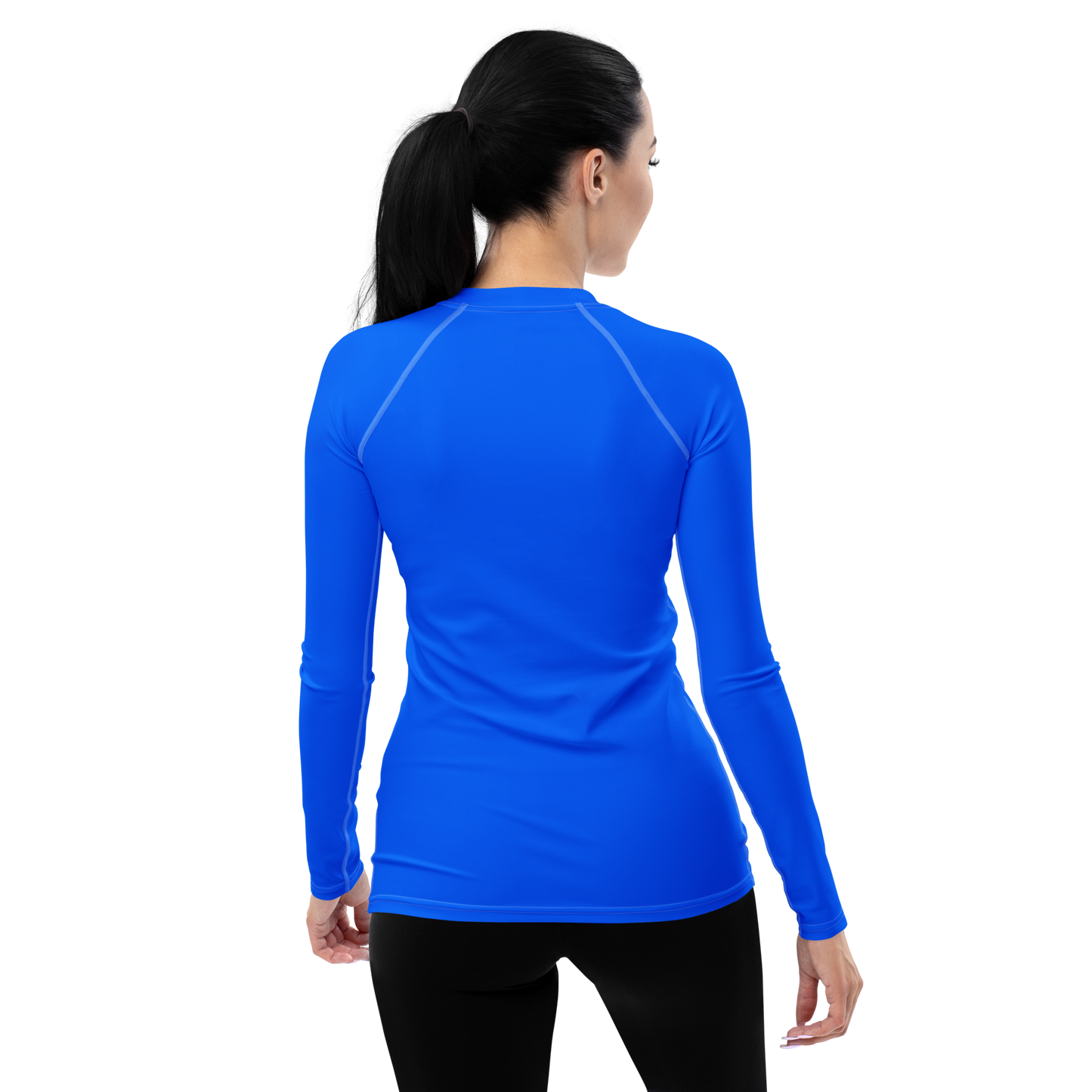 Michigan Upper Peninsula Rash Guard (w/ UP USA Flag) | Women's - Motor Town Blue