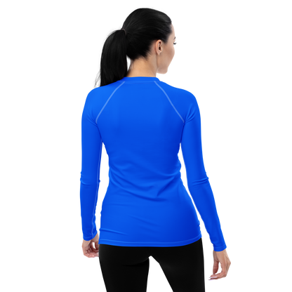 Michigan Upper Peninsula Rash Guard (w/ UP USA Flag) | Women's - Motor Town Blue