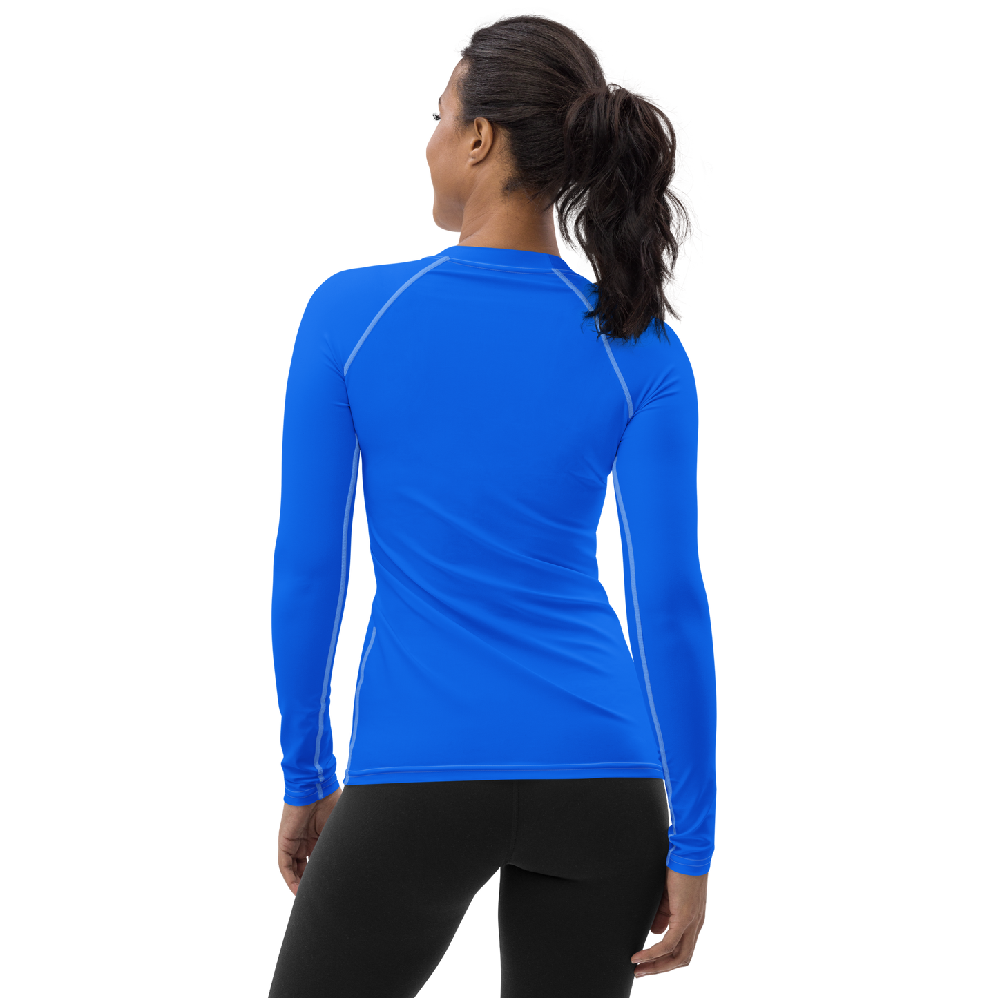 Michigan Upper Peninsula Rash Guard (w/ UP USA Flag) | Women's - Motor Town Blue