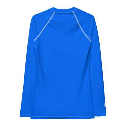 Michigan Upper Peninsula Rash Guard (w/ UP USA Flag) | Women's - Motor Town Blue