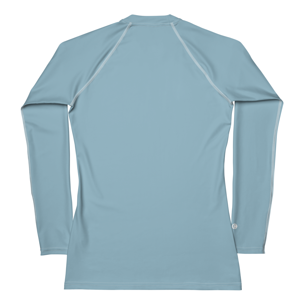 Michigan Upper Peninsula Rash Guard (w/ UP USA Flag) | Women's - Opal Blue