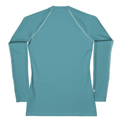 Michigan Upper Peninsula Rash Guard (w/ UP USA Flag) | Women's - Lake Huron Blue