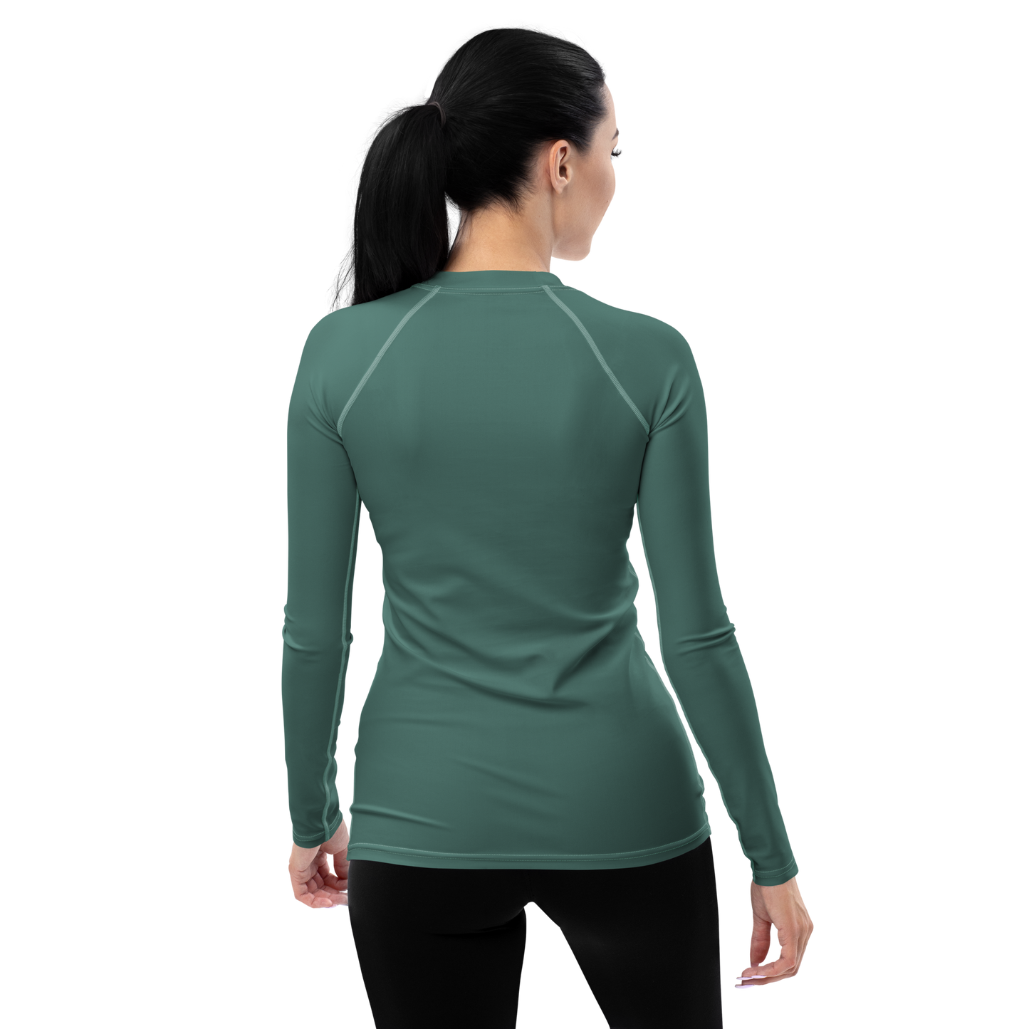 Michigan Upper Peninsula Rash Guard (w/ UP USA Flag) | Women's - Copper Green