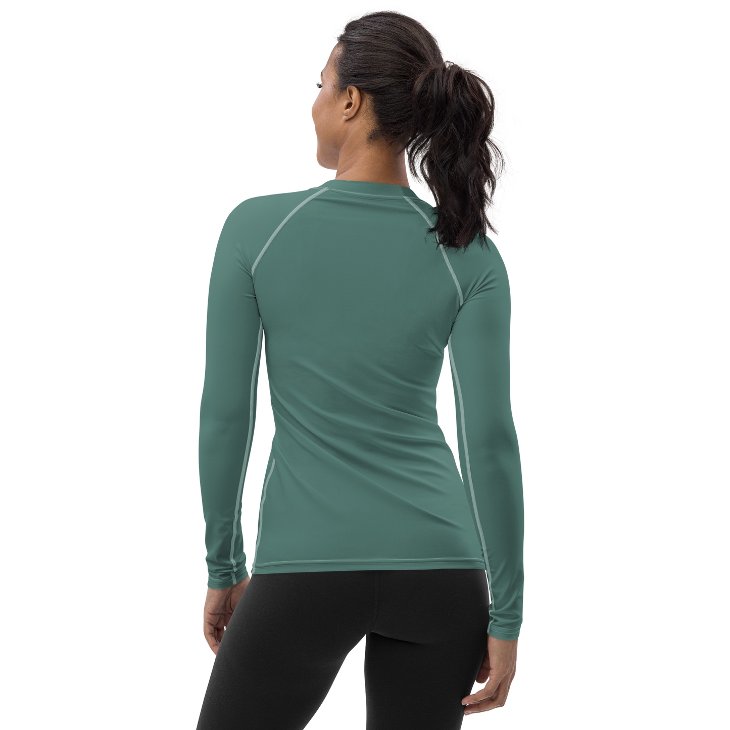 Michigan Upper Peninsula Rash Guard (w/ UP USA Flag) | Women's - Copper Green