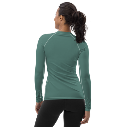 Michigan Upper Peninsula Rash Guard (w/ UP USA Flag) | Women's - Copper Green