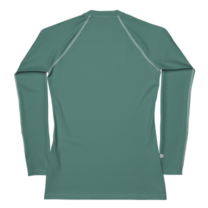 Michigan Upper Peninsula Rash Guard (w/ UP USA Flag) | Women's - Copper Green