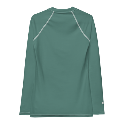 Michigan Upper Peninsula Rash Guard (w/ UP USA Flag) | Women's - Copper Green