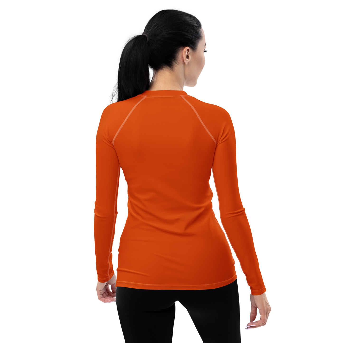 Michigan Upper Peninsula Rash Guard (w/ UP USA Flag) | Women's - Maple Leaf Orange