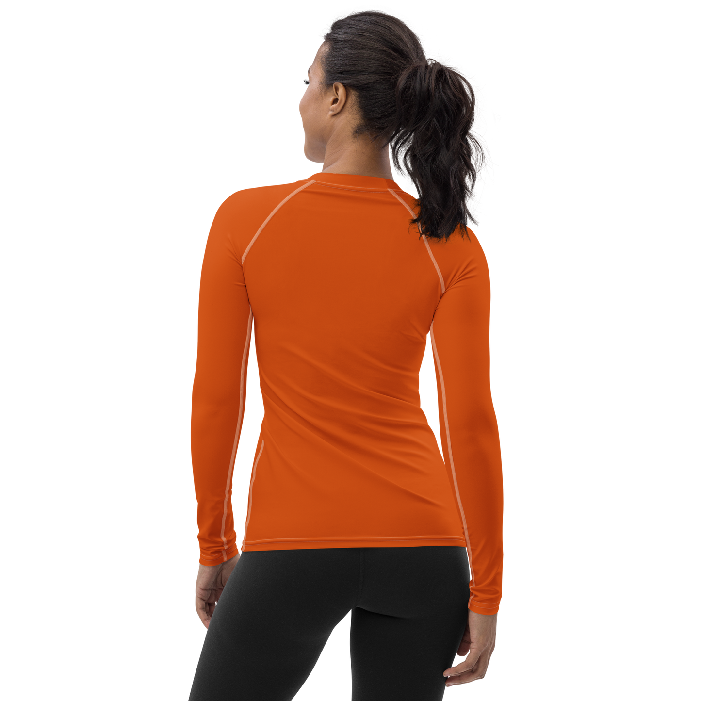 Michigan Upper Peninsula Rash Guard (w/ UP USA Flag) | Women's - Maple Leaf Orange