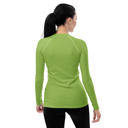 Michigan Upper Peninsula Rash Guard (w/ UP USA Flag) | Women's - Gooseberry Green