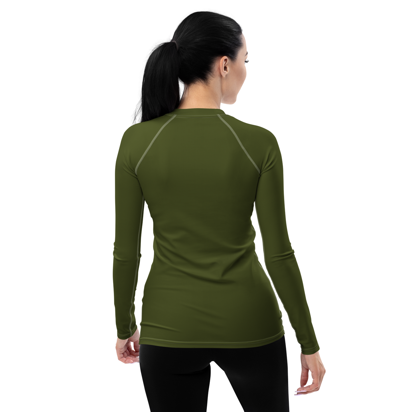 Michigan Upper Peninsula Rash Guard (w/ UP USA Flag) | Women's - Army Green