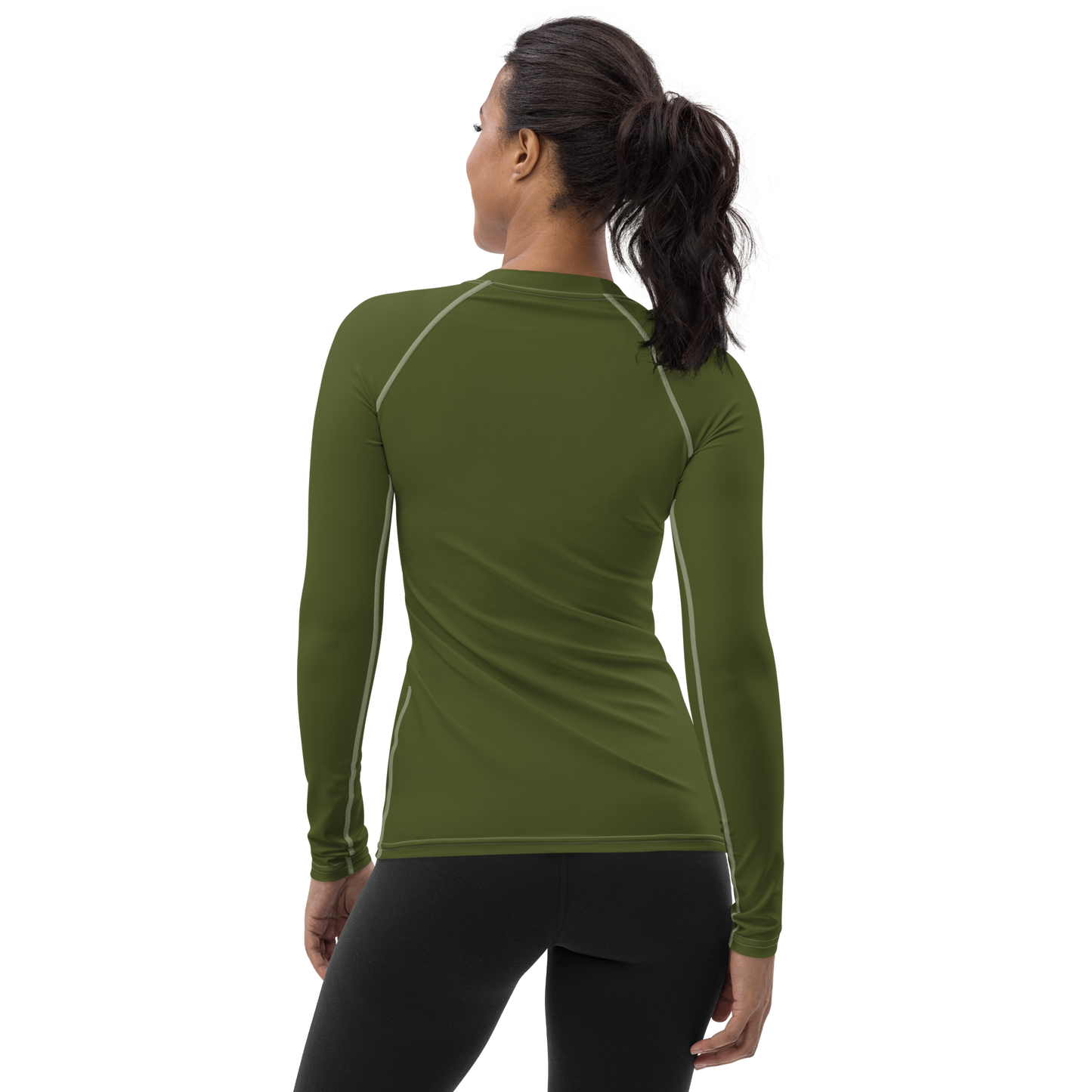 Michigan Upper Peninsula Rash Guard (w/ UP USA Flag) | Women's - Army Green