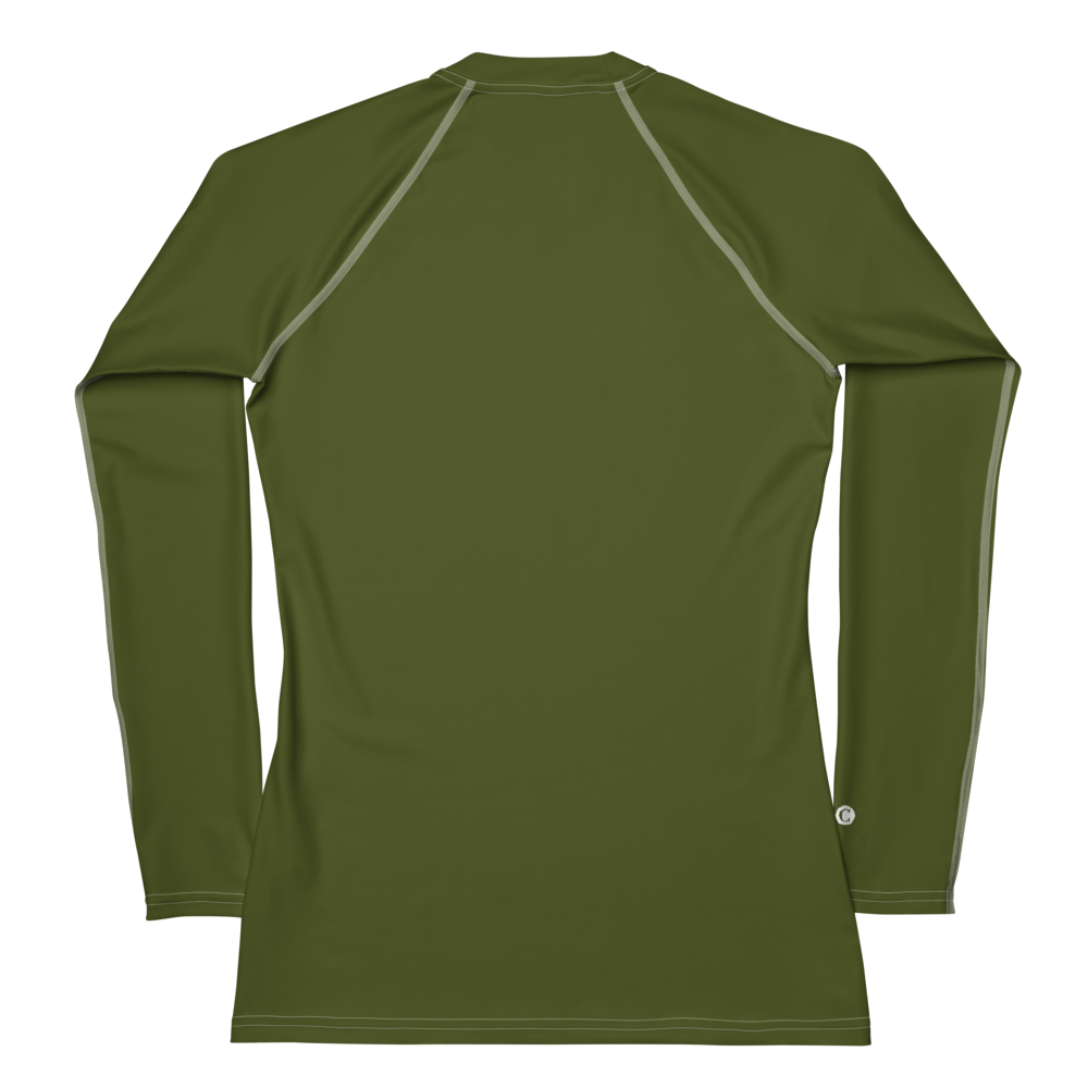 Michigan Upper Peninsula Rash Guard (w/ UP USA Flag) | Women's - Army Green