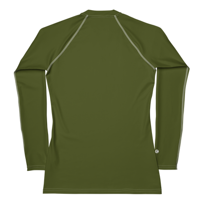 Michigan Upper Peninsula Rash Guard (w/ UP USA Flag) | Women's - Army Green