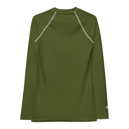 Michigan Upper Peninsula Rash Guard (w/ UP USA Flag) | Women's - Army Green